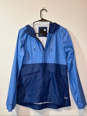 Under Armour Womens Cloudstrike Shell Two Tone Blue Waterproof Rain Jacket Small